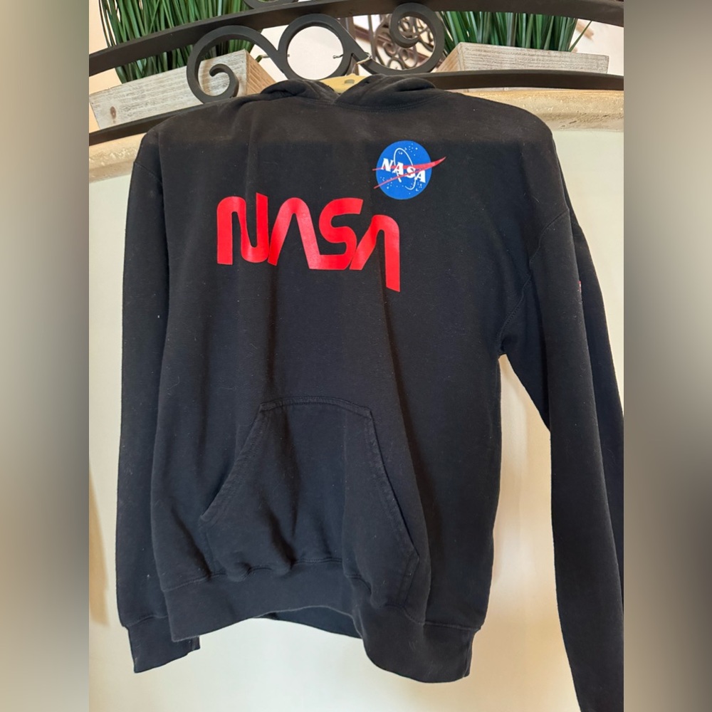 NASA sweatshirt a lil pilling but still in good shape! Sweater bin